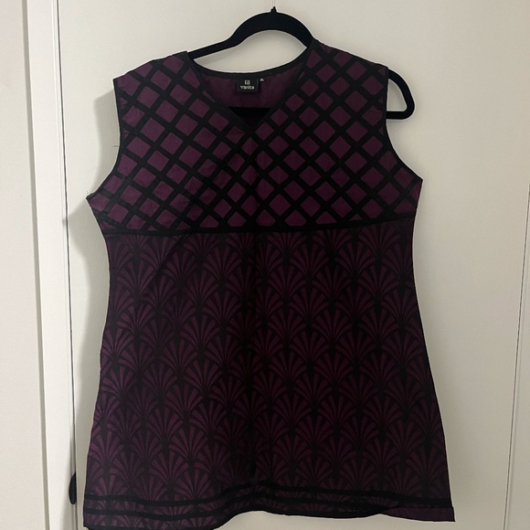 4/$10  New No Tags Vanita Tunic Size Extra Large XL Purple Black - Picture 1 of 5